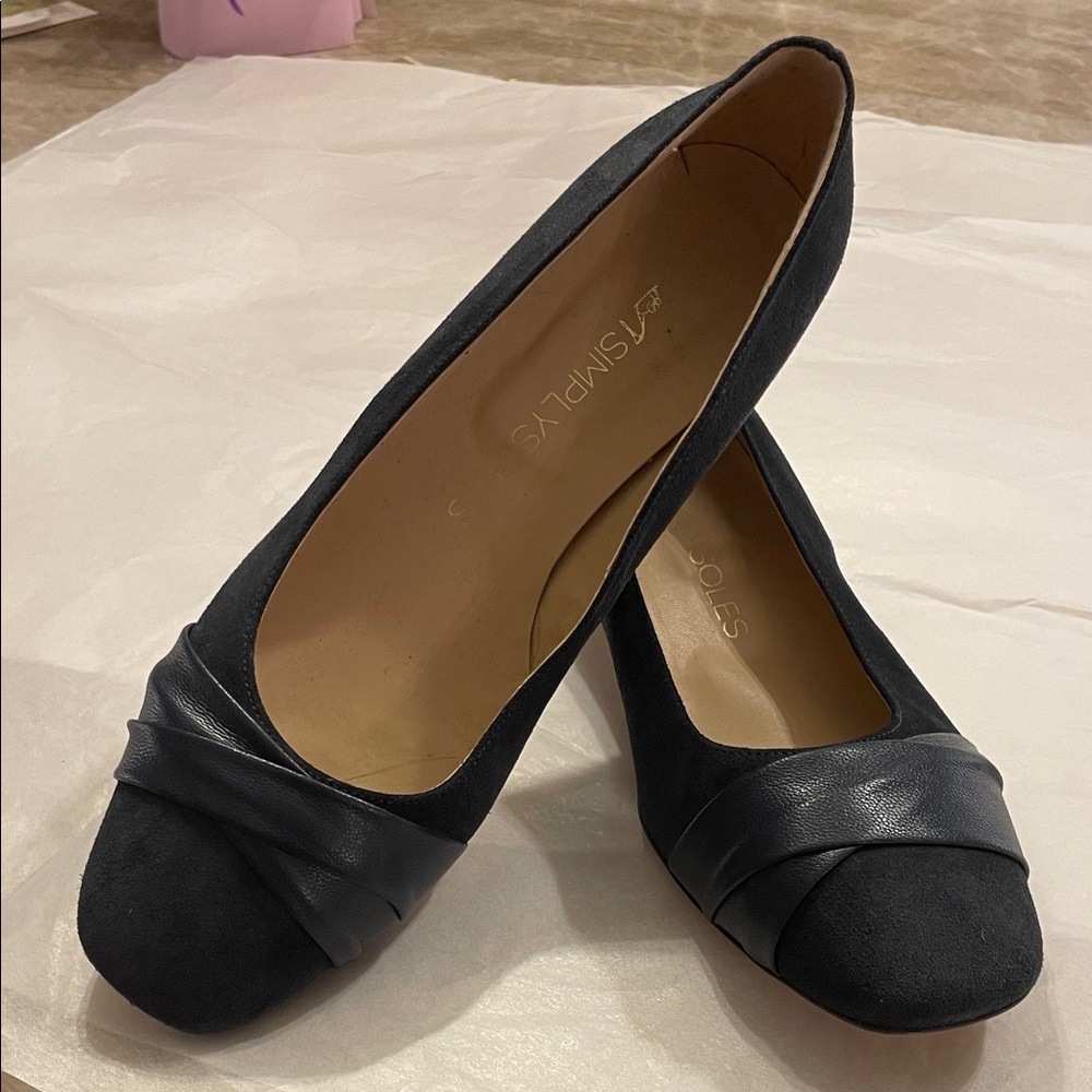 Navy Women's Suede/leather Shoes (41) 10